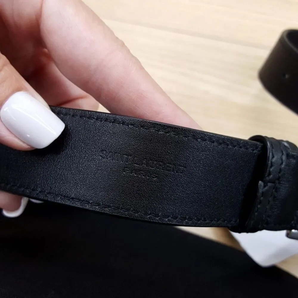 SAINT LAURENT Marsupio Black Canvas Belt Bag Logo Monogram Authentic Luxury YSL
